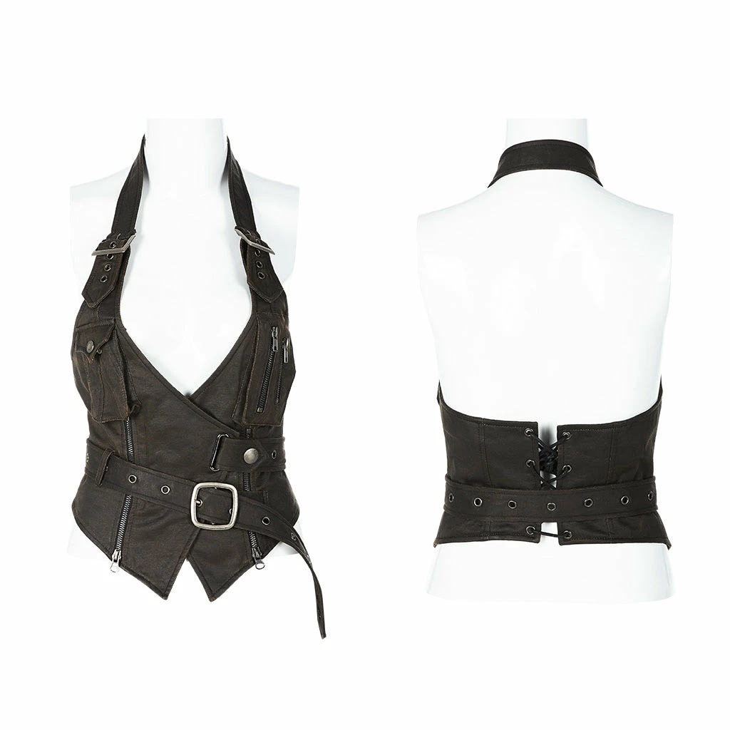 Punkravestore Metal Heavy Punk Halter Vest Gothic Steampunk 4 Punkravestore Metal Heavy Punk Halter Vest Gothic Steampunk