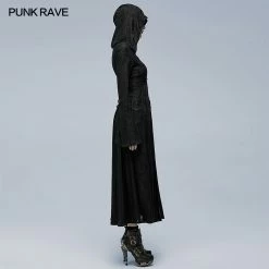 Punkravestore Gothic Cut-out Applique Coat