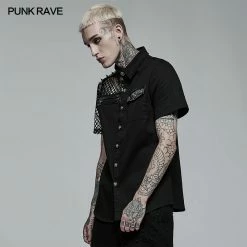 Punk Rave Store Punk Asymmetric Stitching Shirt