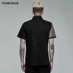 Punk Rave Store Punk Asymmetric Stitching Shirt