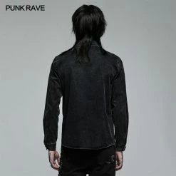 Punk Rave Store Punk Skeleton Embroidered Shirt