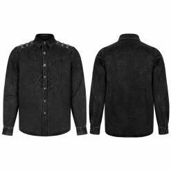 Punk Rave Store Punk Skeleton Embroidered Shirt