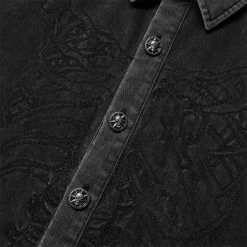 Punk Rave Store Punk Skeleton Embroidered Shirt