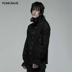 Punk Rave Store Gothic Dark Textured Shirt