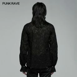 Punk Rave Store Gothic Dark Textured Shirt