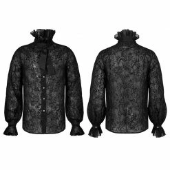 Punk Rave Store Gothic Dark Textured Shirt