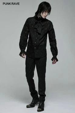 Punk Rave Store Gothic Dark Textured Shirt