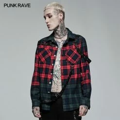 Punkravestore Punk Color Plaid Shirt