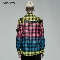 Punkravestore Punk Color Plaid Shirt