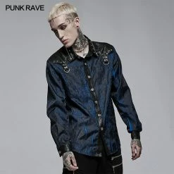 Punk Rave Store Punk Personality Crack Shirt